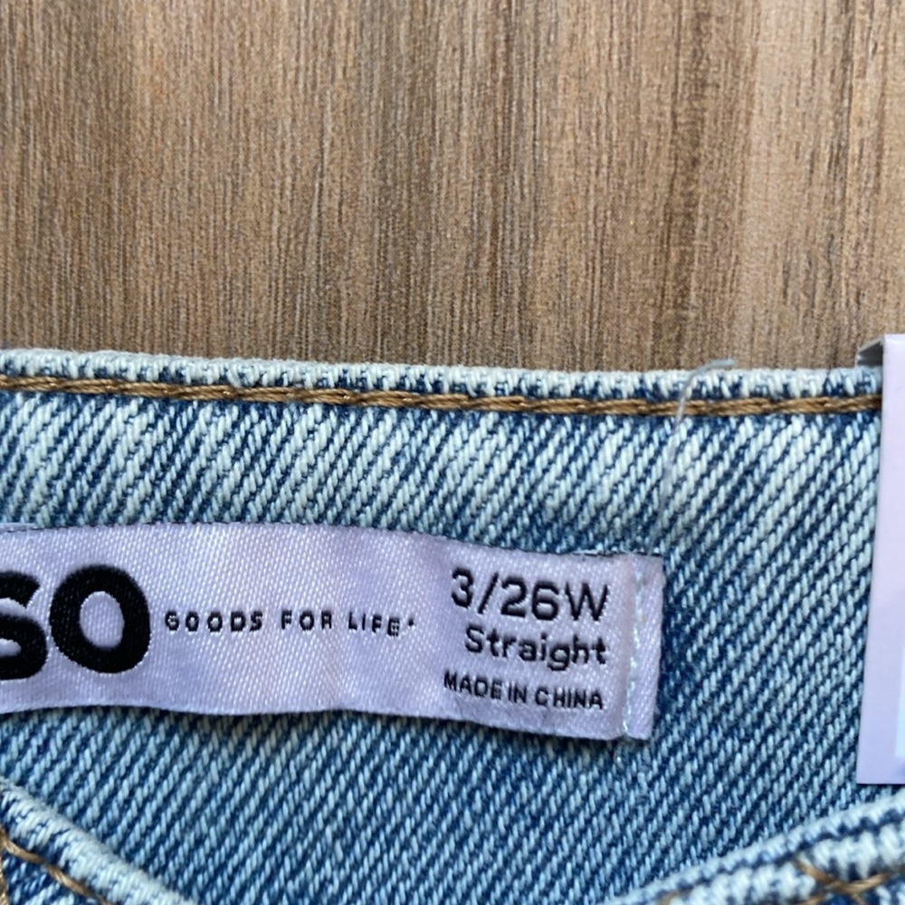 So Super high rise straight woven denim jean pant quilted design waistband 3 26 - Picture 12 of 17